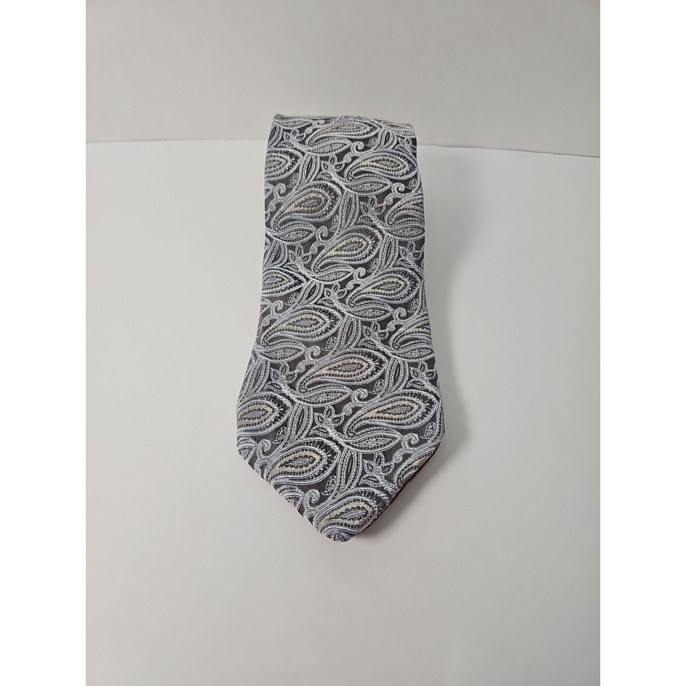 Michael Kors Tie Silver Paisley 100% Silk